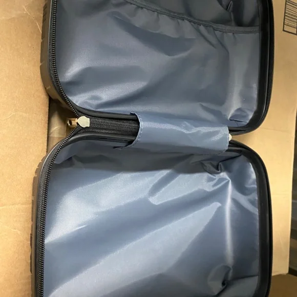 Portable Hard Shell Mini Suitcase & Toiletry Case - Carbon Black - Picture 3 of 4